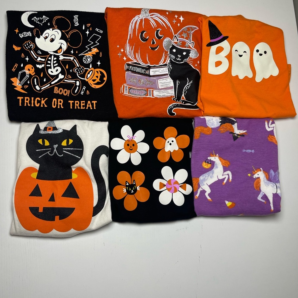 12 Month Girl Glittery Halloween Shirt Bundle